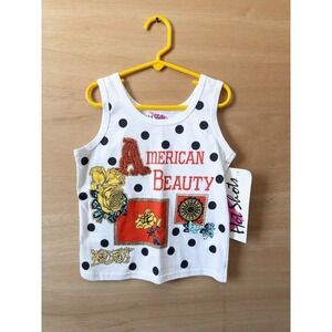 Hot Shots Vintage‎ Tank Top American Beauty Polka Dot Sleeveless Size 7